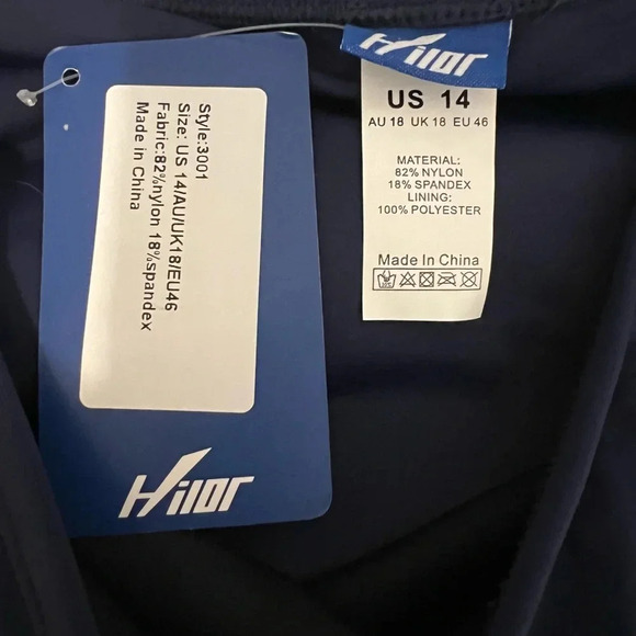 Hilor, High Waisted Swim Skirt w/built in brief, Women's, Navy Blue Size 14, NEW - Picture 5 of 5